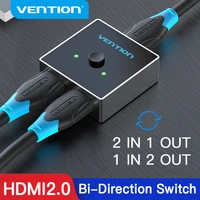 vention hdmi splitter 4k 60hz hdmi switch bi direction 1x22x1 adapter hdmi switcher 2 in 1 out for hdtv box ps43 hdmi switch