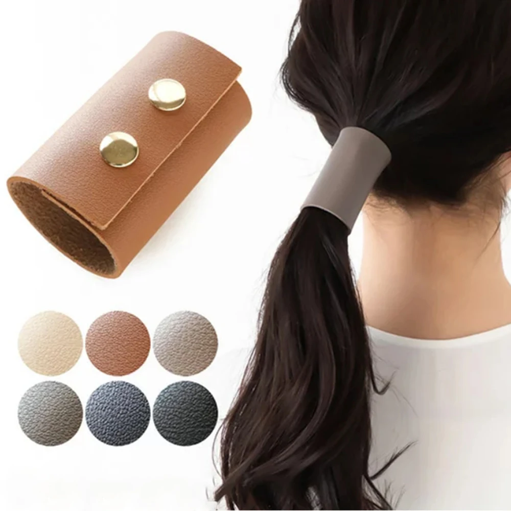 

Pu Foldable Hair Band Women Girls Magic Ponytail Holder Hair Tie Ponytail Headband Rope Hair Jewelry Ornaments Headdress