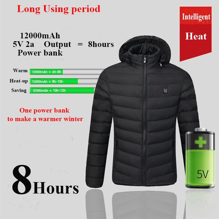 

ZYNNEVA New Heated Jackets Men Women USB Smart Self Heating Thermal Clothing Outdoors Sports Winter Skiing Hiking Coats GK6113