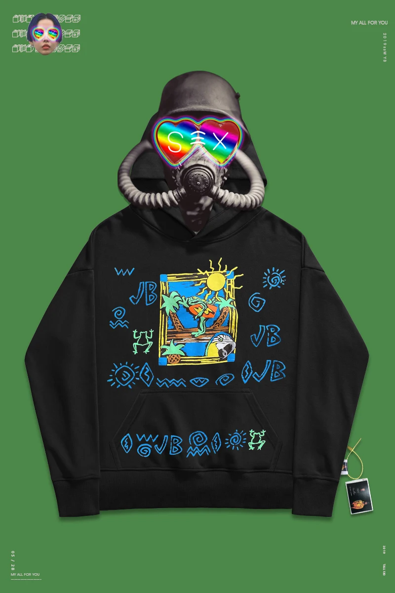 Новое поступление Свитера для улицы и досуга рисунок в виде лягушки граффити