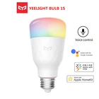 Умная Светодиодная лампа Yeelight 1S RGB E27, цветной пульт дистанционного управления через приложение, Wi-Fi, с приложением Apple homekit и google assistant, обновленная версия