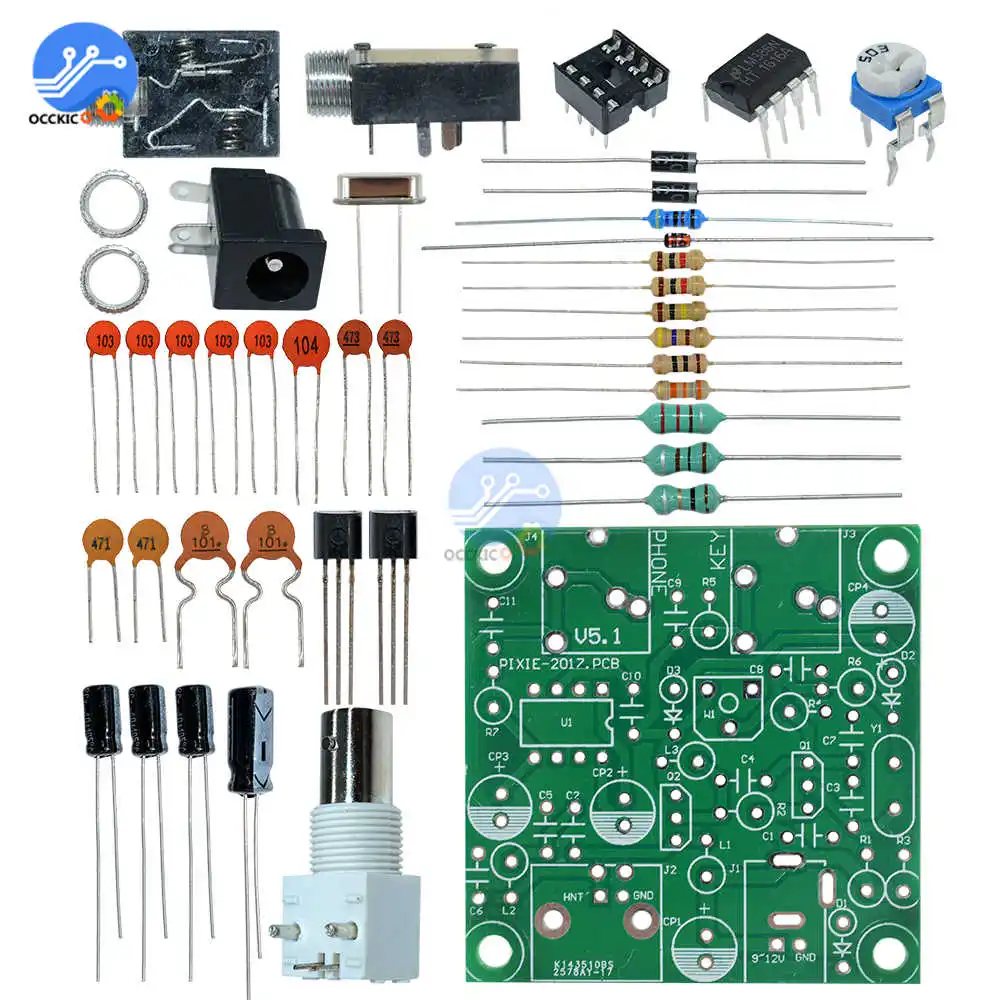 DIY радио 40 м CW коротковолновый передатчик QRP Pixie Kit приемник 7,023-7,026 МГц