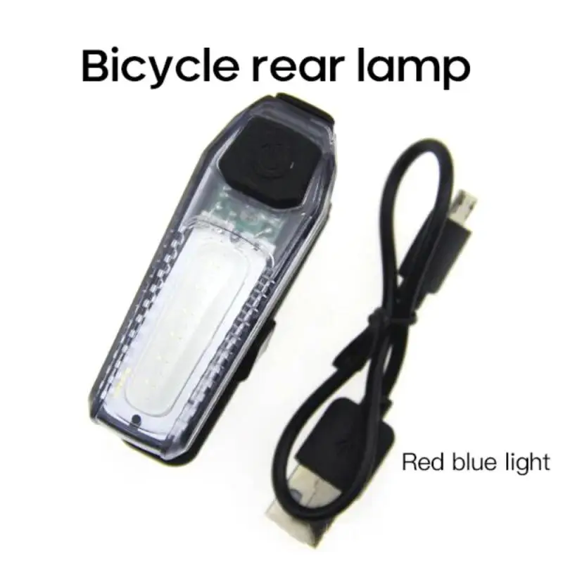 Red Blue White Light Bicycle LED Waterproof Taillight USB Charging Night Ride Bike Safety Warning | Спорт и развлечения
