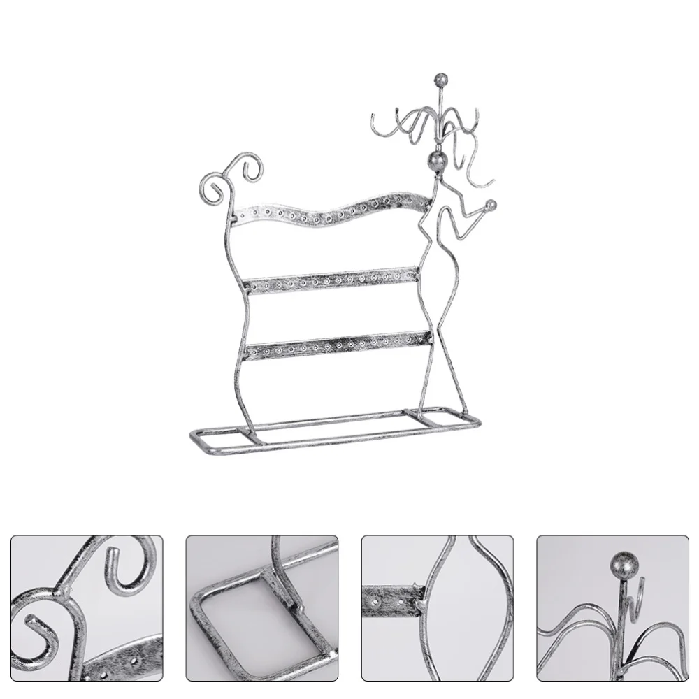 

1Pc Nordic Style Retro Iron Jewelry Rack Desktop Earring Necklace Display Stand