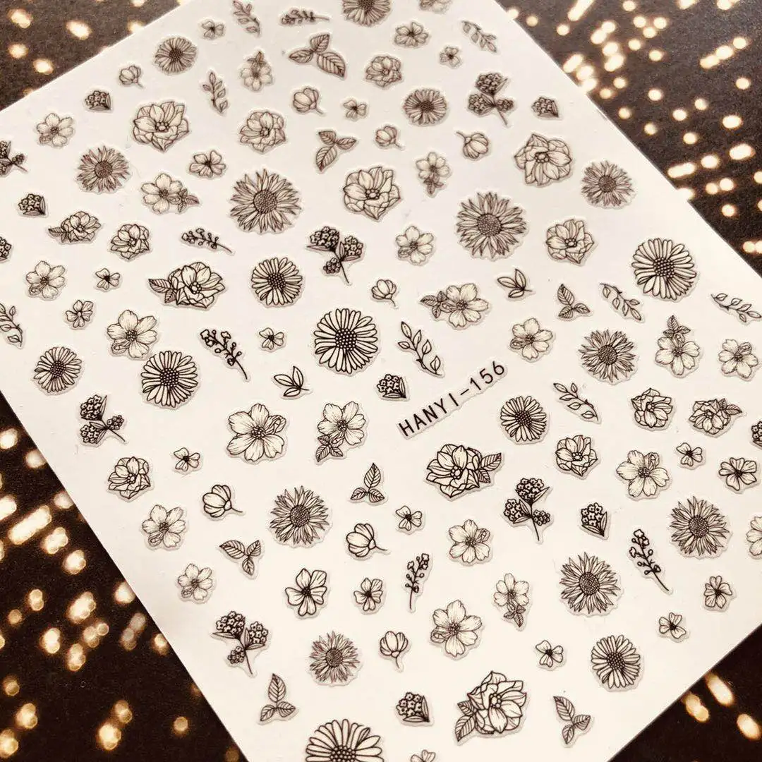 Hanyi-156 Новейшие 3d наклейки для дизайна ногтей SOLONAIL hanyi-19 flower-19 Stamp шаблон Переводные картинки инструмент DIY Инструменты для украшения ногтей - Цвет: Hanyi-156