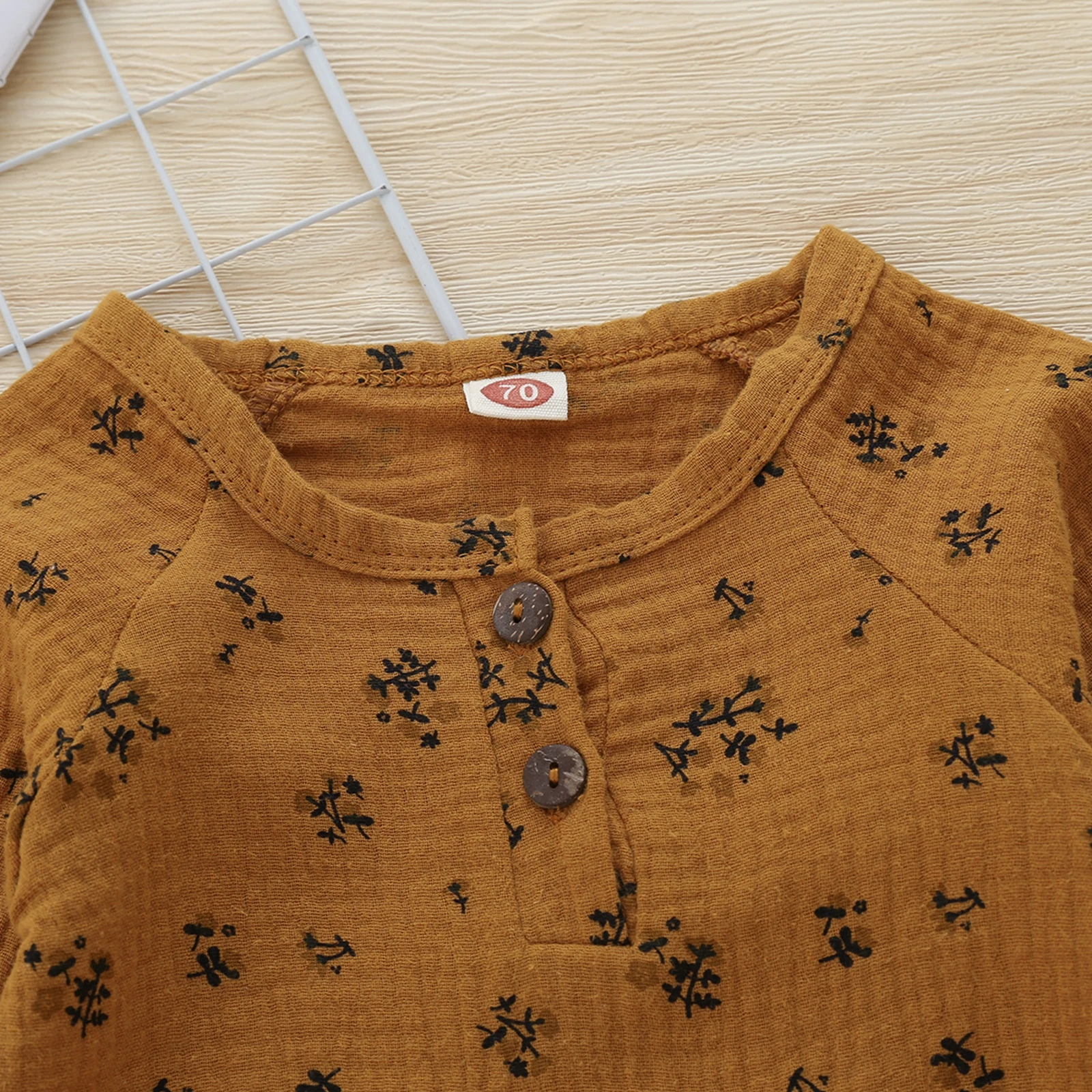 Повседневный комбинезон с длинным рукавом для новорожденных длинный принтом