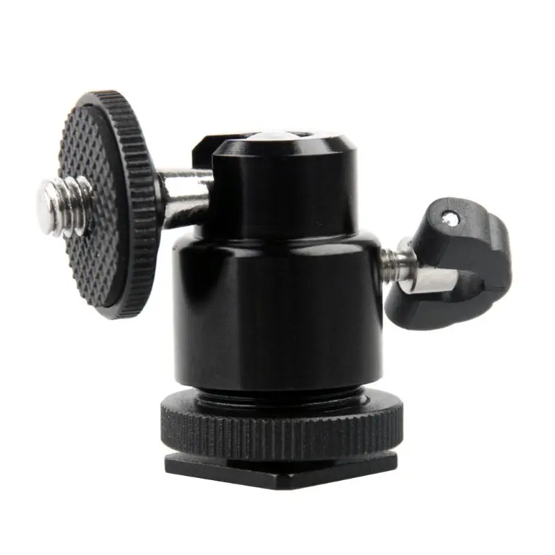 

X7AA Metal Light Bracket Ball Head 1/4" Mini Hot Shoe Mount Flash Stand for Camera