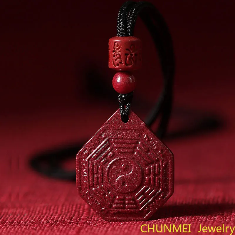 

Подвеска Tai Chi Bagua с высоким содержанием Cinnabar, фиолетовый песок для мужчин и женщин, Инь-Янь, тайчи, Сплетница, зеркальная фотография