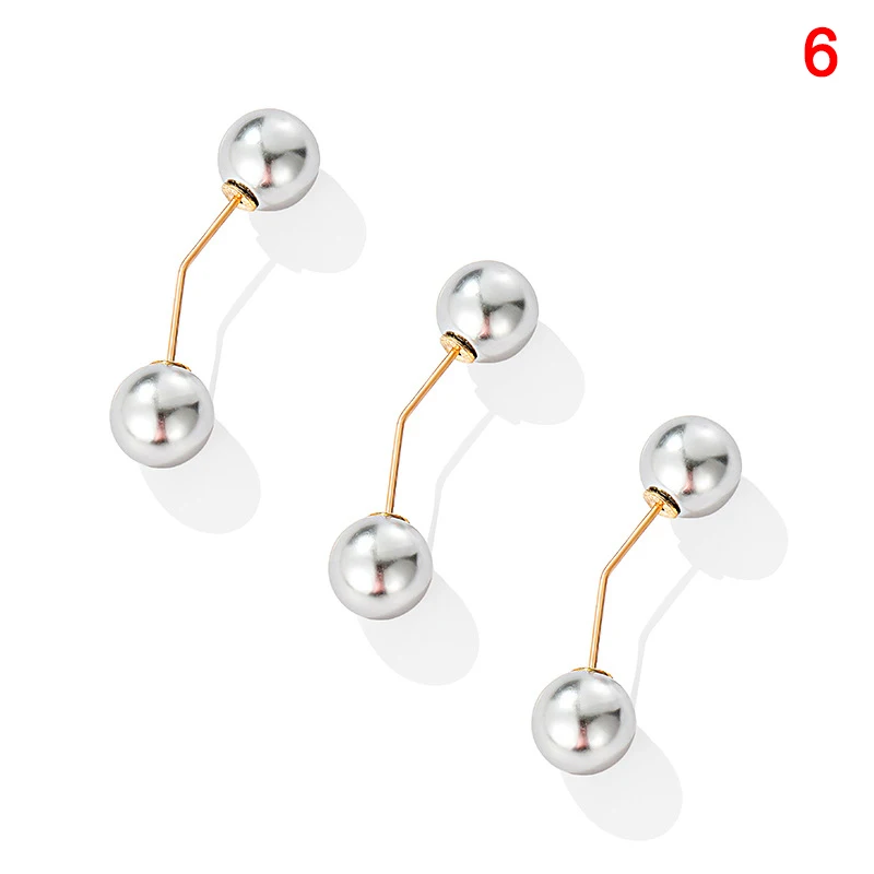 3 шт Сплав Брошь двойная имитация жемчужная брошь набор женский свитер кардиган
