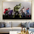 Постер с Marvel и принтами, забавные картины с супергероями, Мстители, Халк, настенные картины, украшение для дома, детская комната