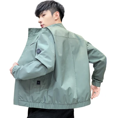 

Autumn Jacket Mens Casual Fashion Zipper Male Parka Coat Solid Korean Style Trendy Men Streetwear Bomber Jakcet 2021 New
