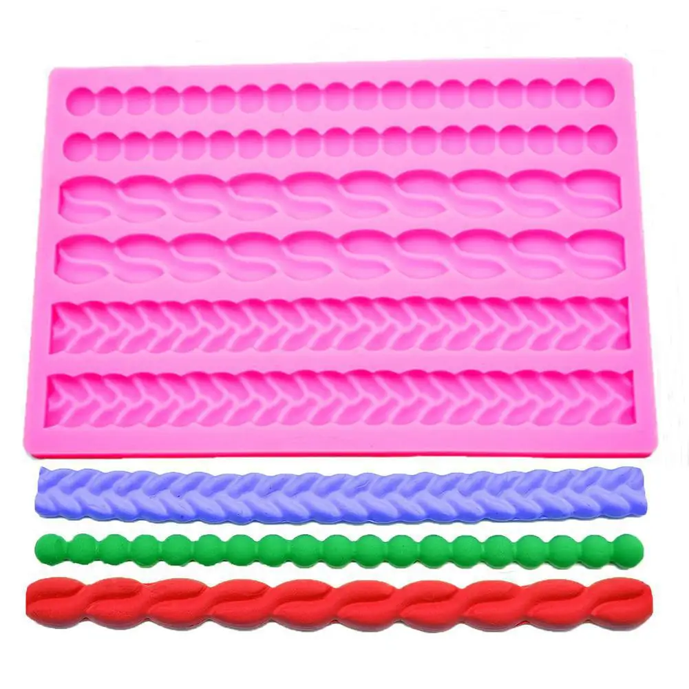 Текстура вязания тисненые силиконовые формы помадка для украшения торта