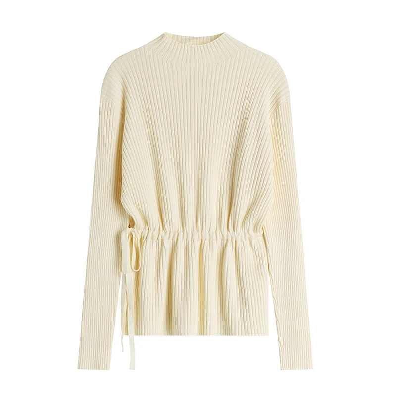 

Мягкий восковой свитер Корейская версия женский осенне-зимний мягкий темпераментный тонкий милый Универсальный пуловер с кулиской Топ