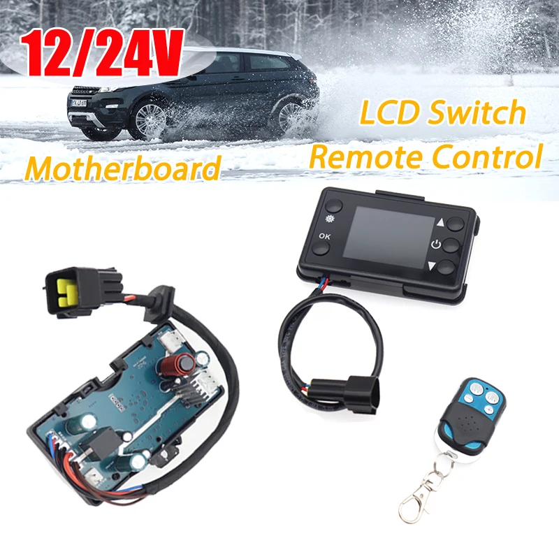 12V 24V Diesels Air Heater LCD Monitor Switch + 4 Buttons Remote Control + Control Board For Car Auto Diesels Air Heater Parking