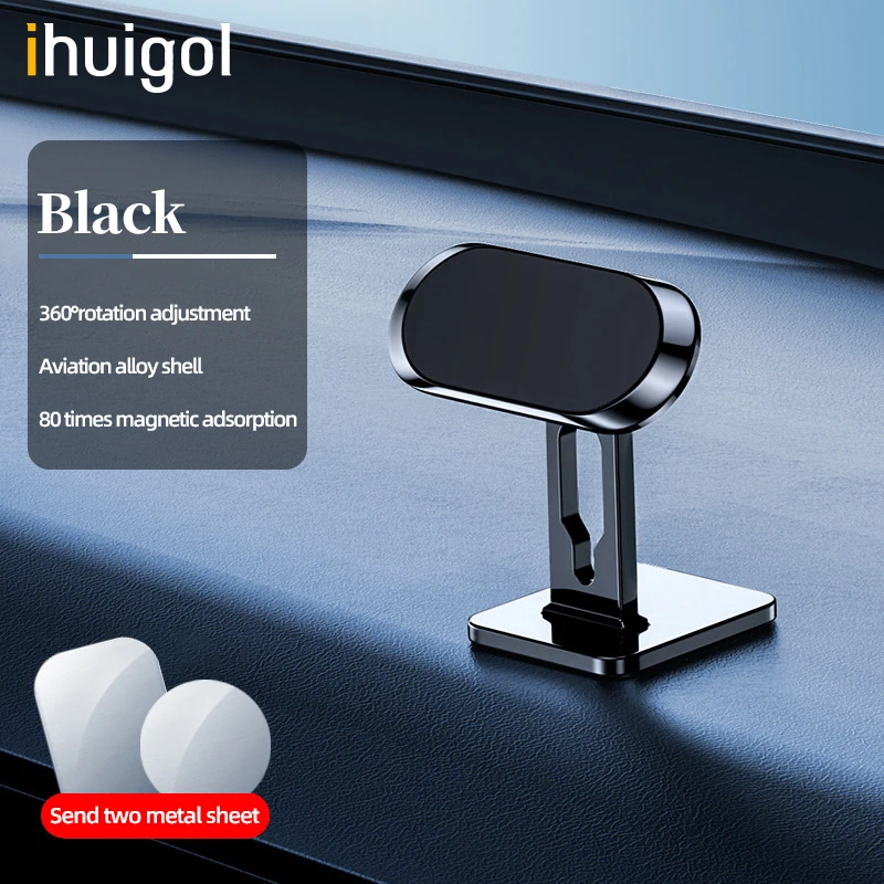 

ihuigol Magnetic Car Phone Holder Adjustable Rotatable Mini Strip Shape Stand For iPhone 12 Samsung Metal Magnet GPS Car Mount