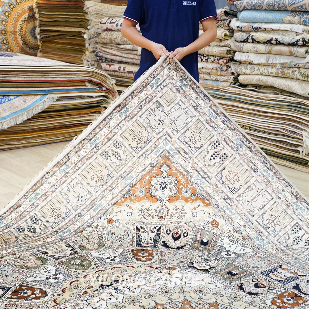8 'x 10' Новый персидский домашний декор шелковые Коврики ручной работы