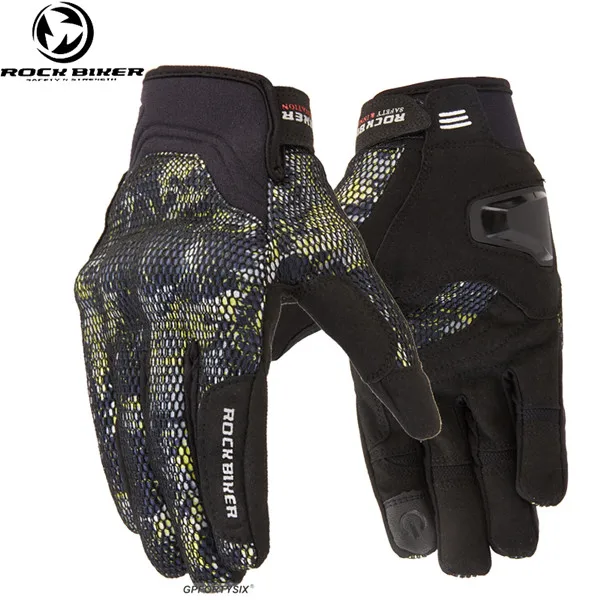 

ROCK BIKER Outdoor Men's Mountain Cross Country Protective Gloves ATV Scooter Bicycle Motorcycle Summer Mesh Breathable Gloves