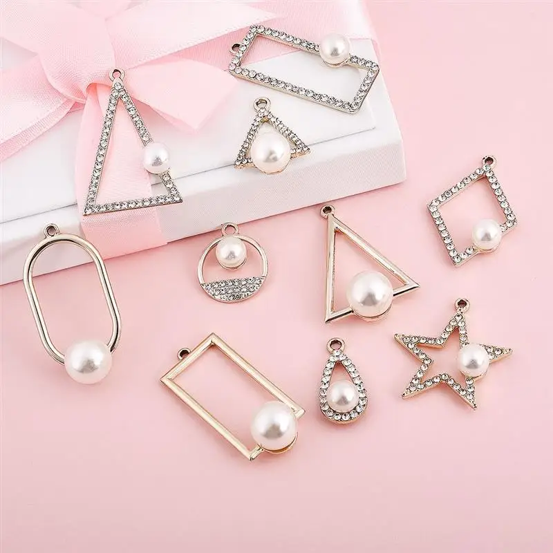 Подвеска с жемчугом и бриллиантом 10 подвесок|Ювелирная фурнитура компоненты| |