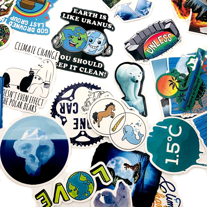 Pegatina creativa de protecci&oacute;n del medio ambiente, 50 Uds., para ScrapbookingForMotorcycle, equipaje, ordenador, monopat&iacute;n, guitarra-3