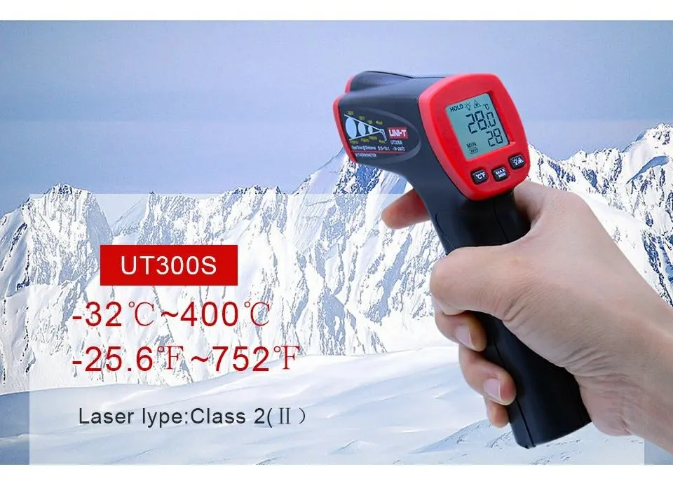 UNI-T UT300S Инфракрасный термометр бесконтактный быстрый тест макс мин дисплей Промышленный Мини цифровой измеритель температуры