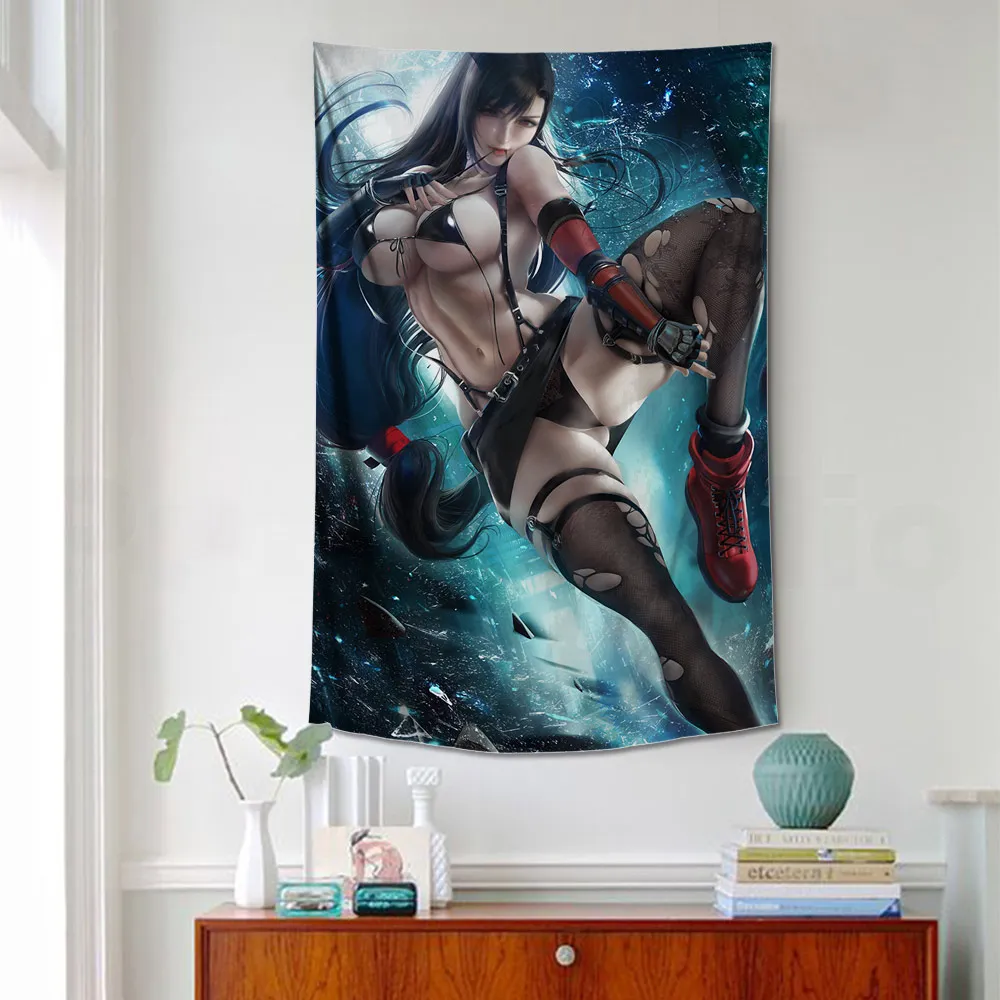 Подвесной гобелен для игры Final Fantasy 7 тарелок на заказ с тканевый плакат Элис тифа