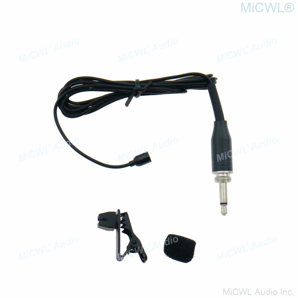 

ATW18 Mini Tie Clips Lavalier Microphone 3.5mm External Lock Jack Plug for Computer Wireless BeltPack Black