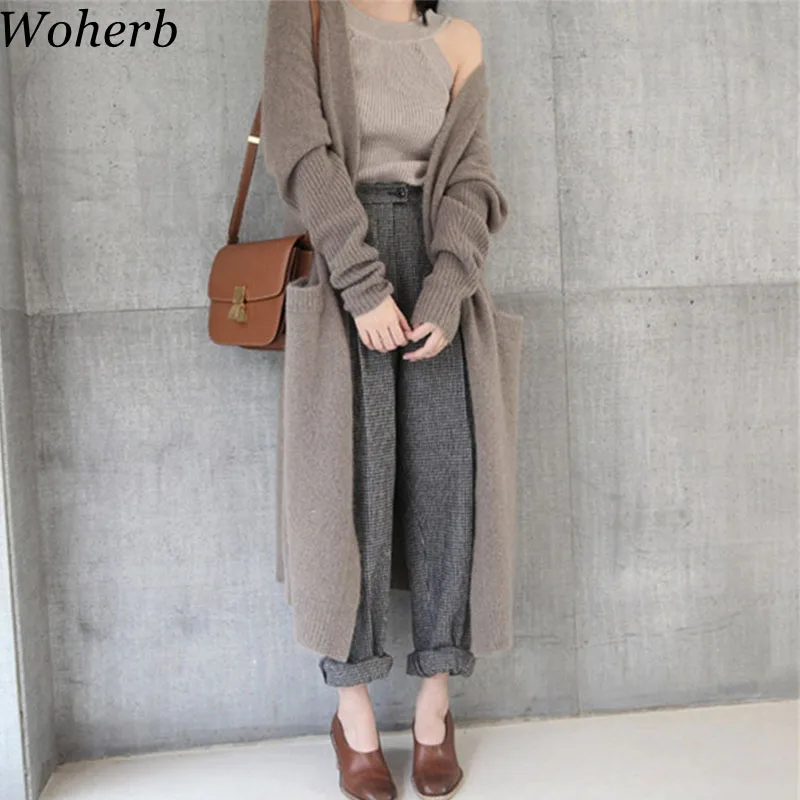 Кардиган женский вязаный зимний свободный в Корейском стиле 2021 20337 |