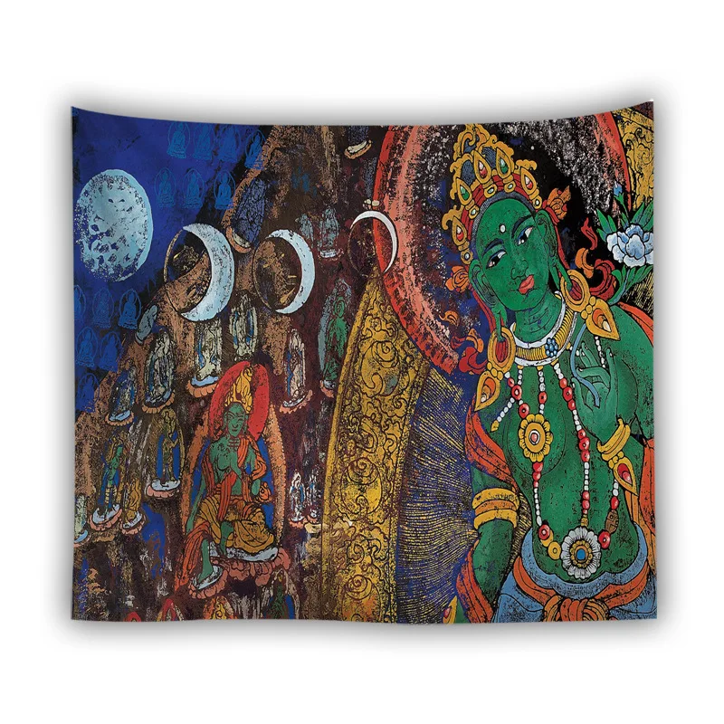 

Buddha mural tapestry wall cloth temple decoration wall carpet trippy tapestry on the wall