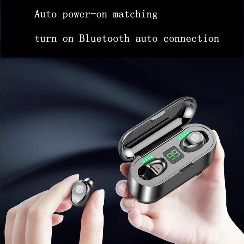 Binaural Bluetooth Headset Smart Touch Noise Reduction Power Display In-Ear Mini Waterproof Long-life Large-capacity Mobile Phon