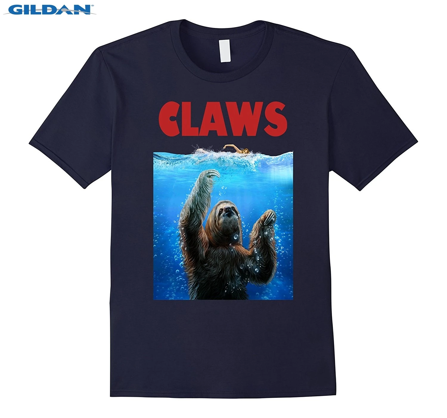Футболка Ленивец пугающий пловца остерегайтесь когтей модная футболка