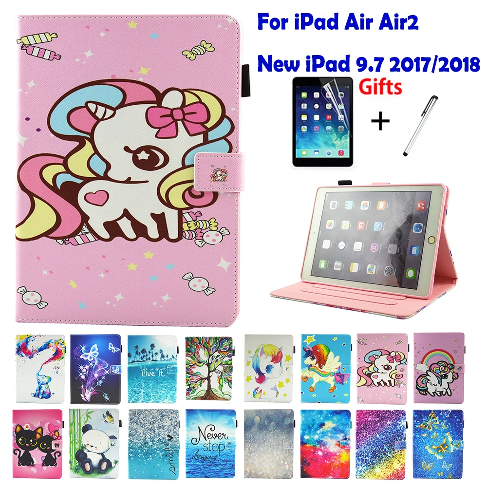 Симпатичный чехол для iPad Air 2 планшета нового 9 7 2017/2018 подставка Чехлы Бесплатная