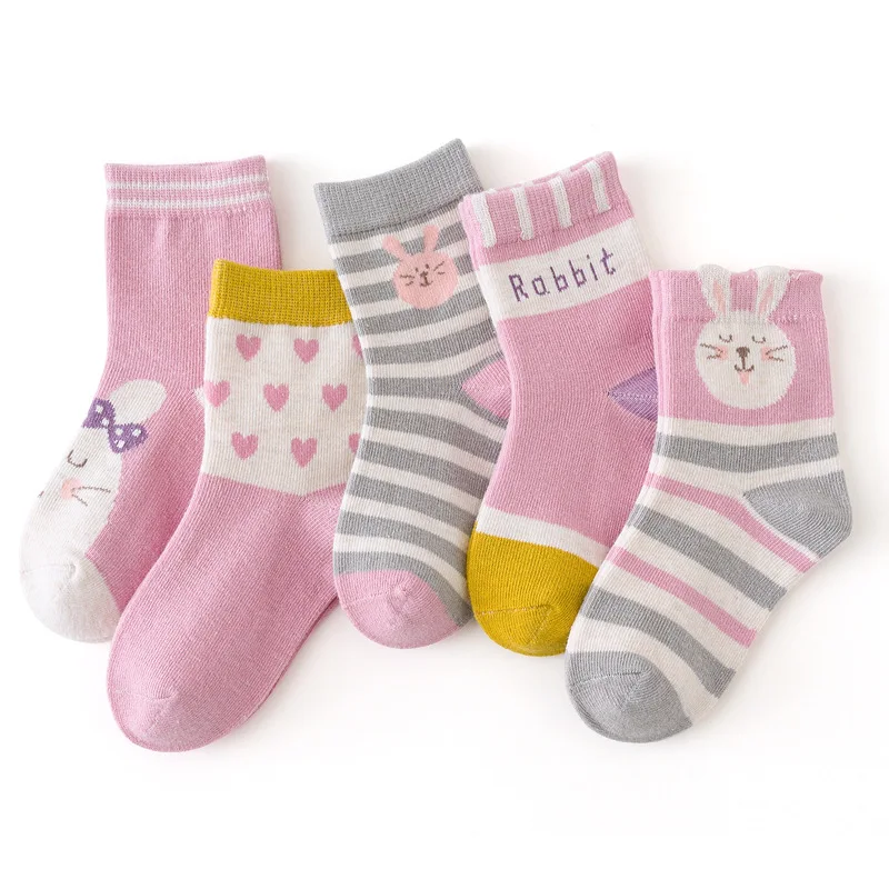 5 Pairs/Lot Fashion Children's Soft Cotton Socks For Teens Boy Girl Baby Cute Cartoon Warm Set 1 12Y Autumn Winter Kids CN|socks boys|kids cotton