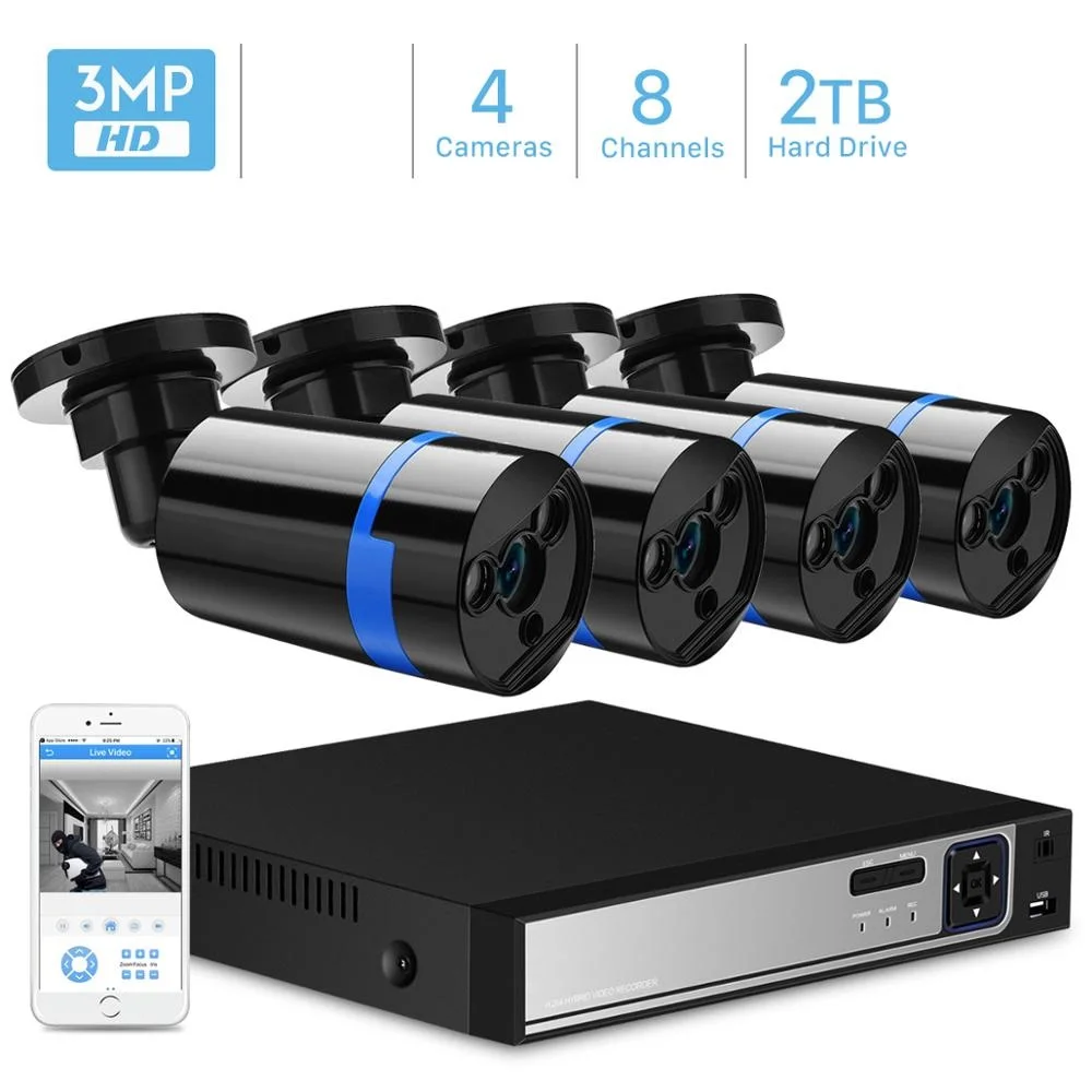 BESDER H.265 PoE NVR Kit 3MP CCTV Системы 8CH + 4 шт. 3MP/2MP открытый IP66 Водонепроницаемый Ночное