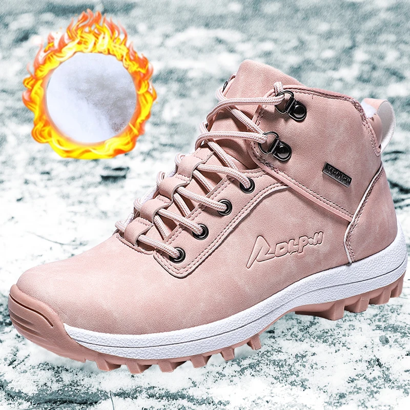 

Winter New Lovers Plus Velvet Waterproof Snow Boots High Quality Outdoor Non-Slip Ankle Boots To Keep Warm Winter Unisex Boots