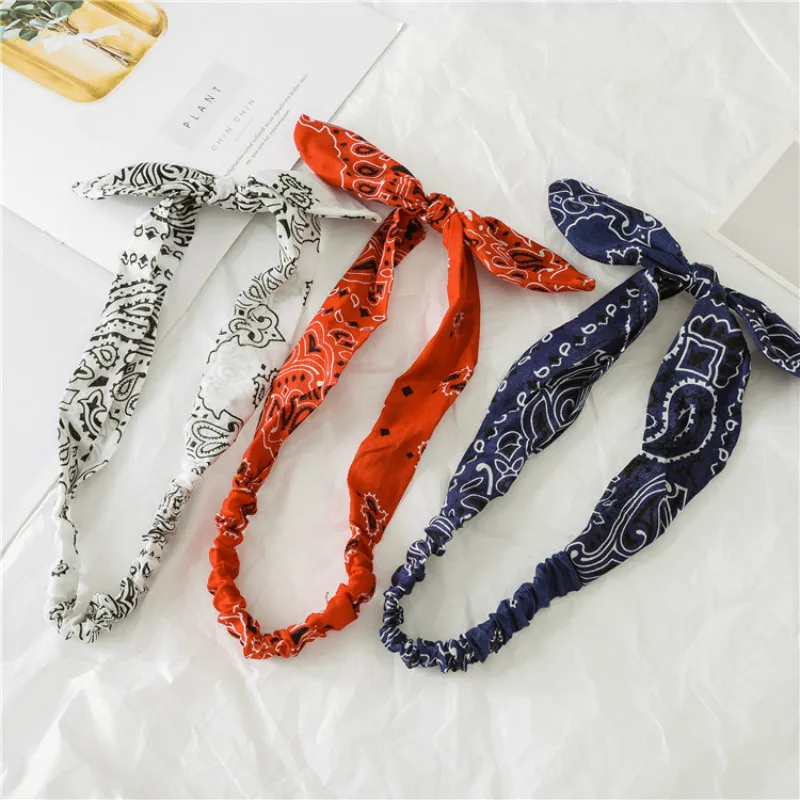 

Women Sweet Hair Bands Print Headbands Retro Hair Accessories Cross Turban Bandage Bandanas Hairband Headwrap Summer Headwear