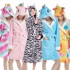 Женский фланелевый Халат с капюшоном, коралловый бархатный банный халат с рисунком единорога, Длинные банные халаты с рисунком панды и животных для взрослых на зиму