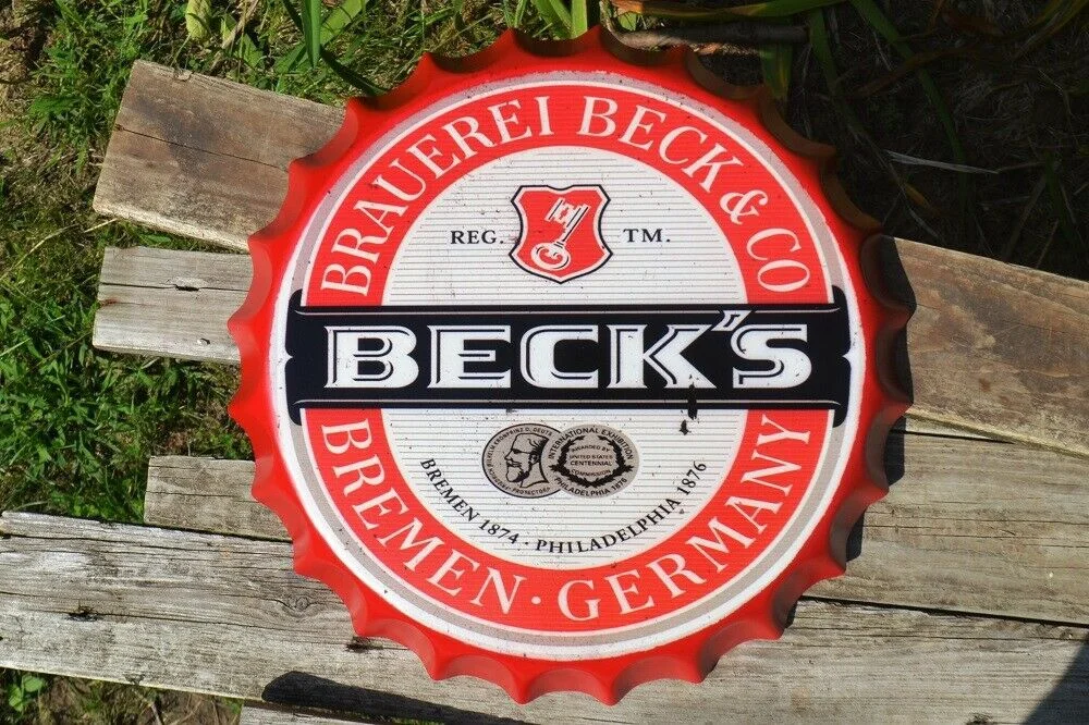 

Бледный пивной колпачок Beck's Pilsner, жестяной знак
