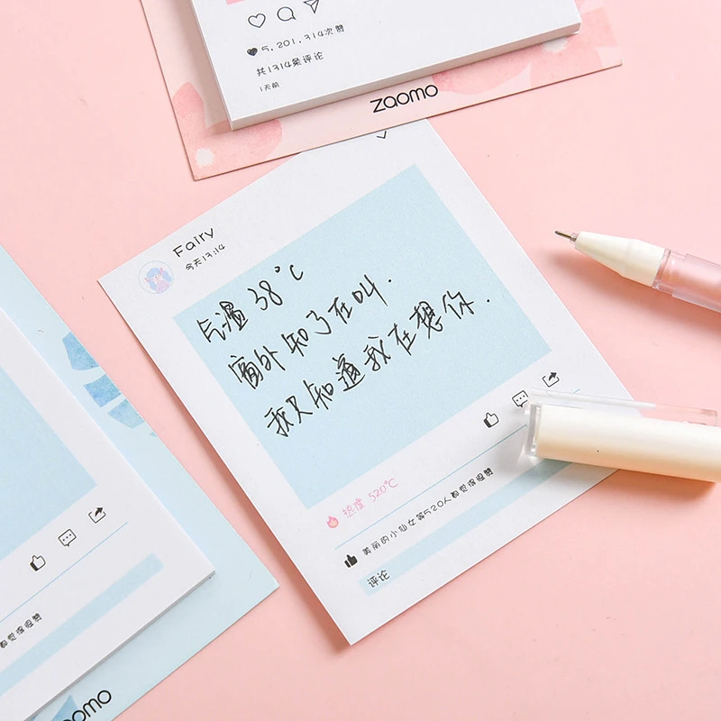 Creative Colorful Memo Pad Kawaii Adhesive Sticky Notes Writing Office Planner Notepad Cute Stationery School Supplies 02166 |