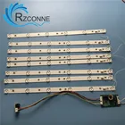 8 шт. 453 мм Светодиодная подсветка 6 ламп полосы комплект плата с оптической линзой для 40 42 43 46 дюймов ЖК светодиодный телевизор 12 В вход обновление CCFL