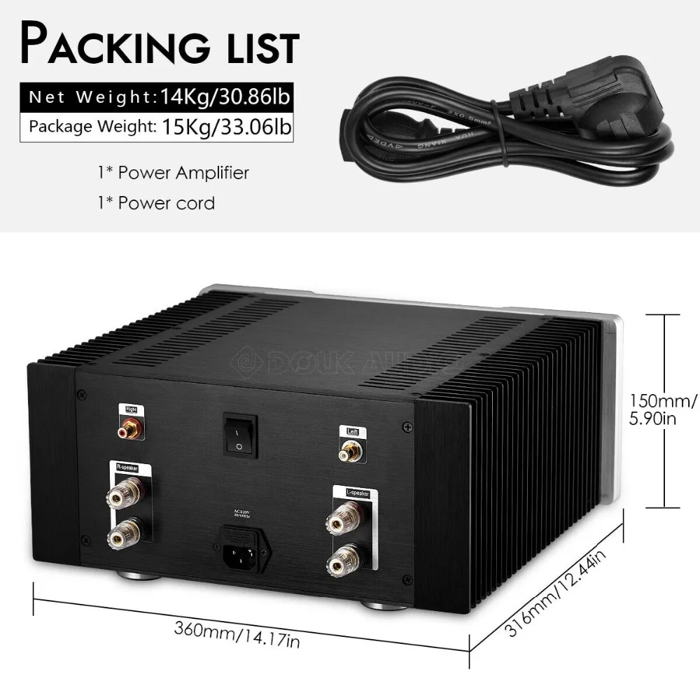 Douk аудио высокого класса hd69moefet класса A усилитель мощности HiFi стерео усилитель 24 Вт* 2