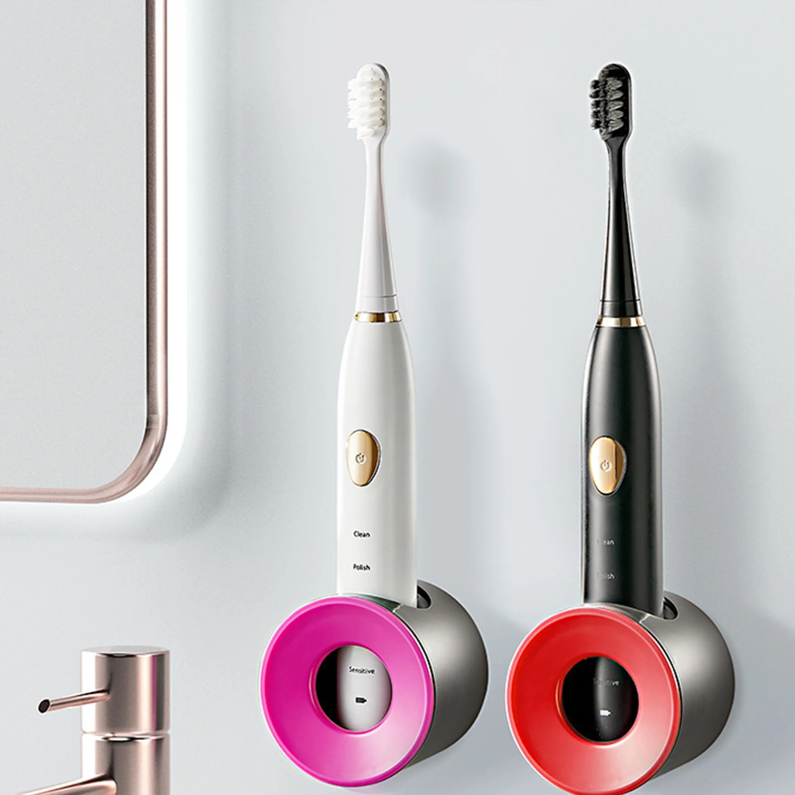 

1Pc Creative Traceless Stand Rack Toothbrush Organizer Electric Toothbrush Wall-Mounted Holder Space Saving Bathroom Accessories