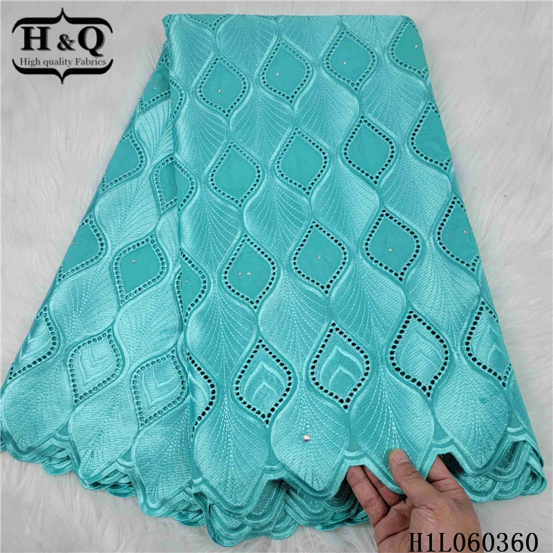 

H&Q african cotton fabric embroidery with rhinestones swiss voile lace fabric 5 yards mesh tulle for sewing big fashion occasion