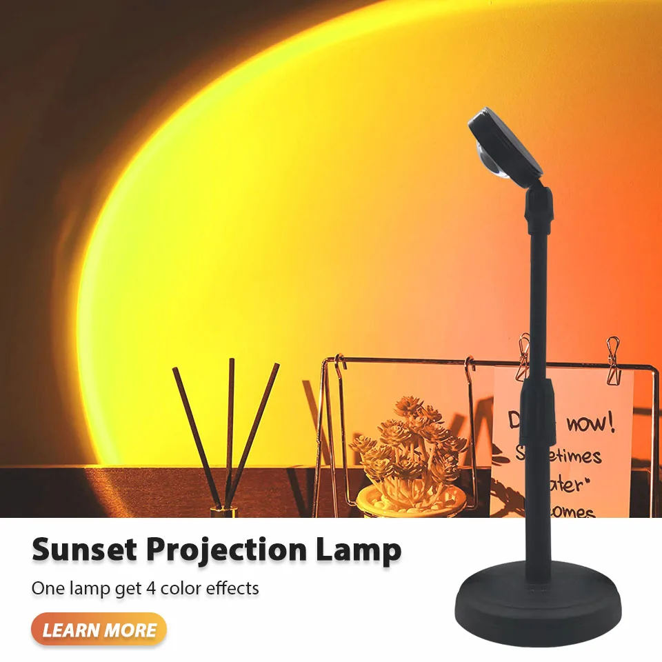 

Led Night Light Romantic Atmosphere Sunset Projection Lamp for Home Bedroom Coffe Shop Background Wall Decoration USB Table Lamp