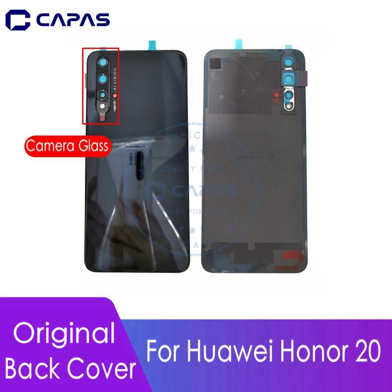 Оригинальный чехол на заднюю крышку аккумулятора для Honor 20 + стеклянный объектив