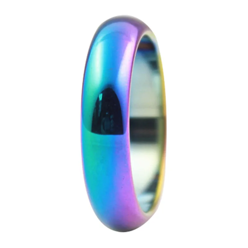 Кольцо из гематита с камберированной поверхностью для мужчин и женщин простые