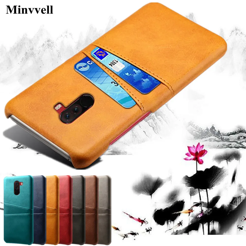 

Luxury Pu Leather Back Cover For Xiaomi Pocophone F1 Business Case For Xiaomi Poco F1 Wallet Card Slots Phone Case For Xiaomi F1