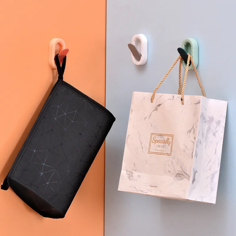 

5Pcs/set Towel Hooks Plastic Door Hangers Self Adhesive Wall Hangers Hat Racks Keys Hanger wall organizer Home Decor key holder