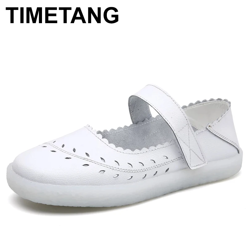 

TIMETANG Ladies Leather Mary Janes Nurse Shoes Woman White Flats slip on lolita Shoes 2021 kawaii girls Spring Summer zapatillas