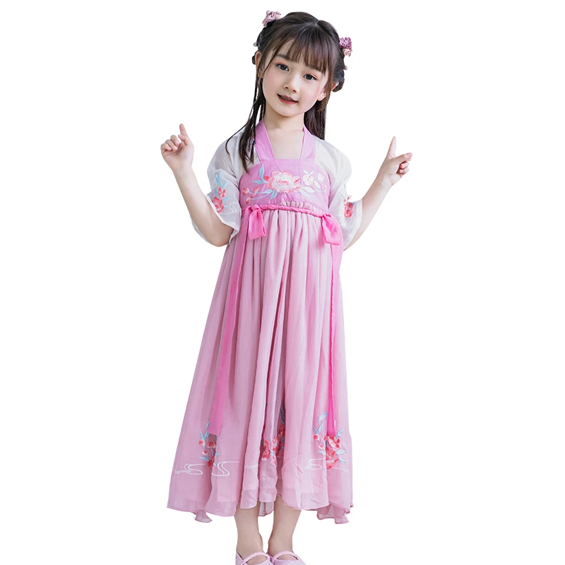Детское длинное платье Hanfu для девочек От 2 до 12 лет | Детская одежда и обувь
