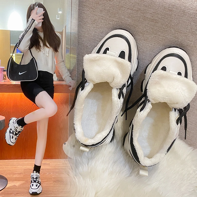 

Туфли Папины на толстой подошве, женские зимние теплые и бархатные, новинка 2022, женские удобные модные кроссовки